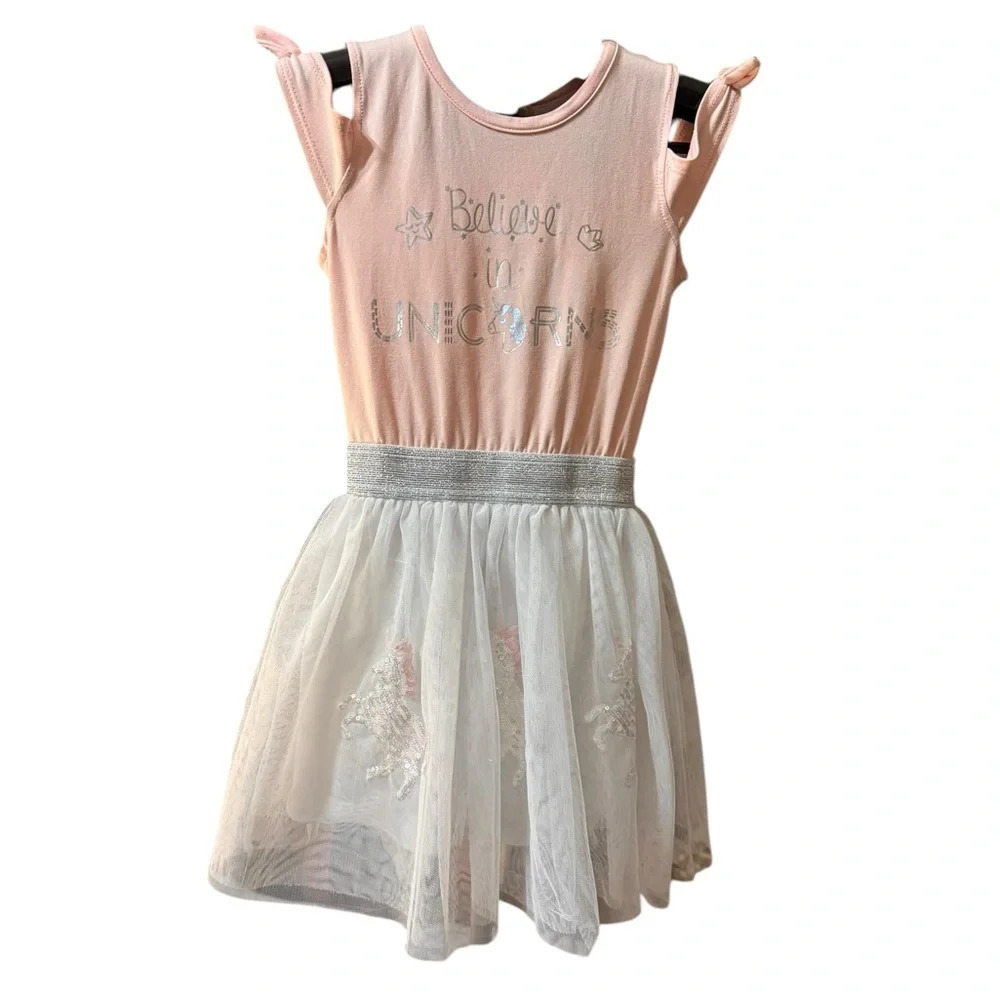 Unicorn sparkle tutu dress pink k141